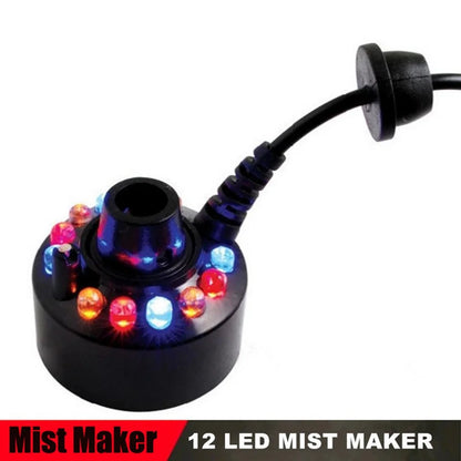 Holiday Sales Halloween Mist Maker Fogger 12 LED Lights Aluminum with Adjustable Controller Guard for Water Pond Fishtank Clearance Sale