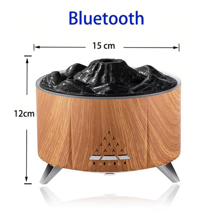 Volcano Aromatherapy Diffusers Humidifiers 3D Simulated Flame Air Humidifier Smoke Ring Spray Room Fragrance with Remote Control