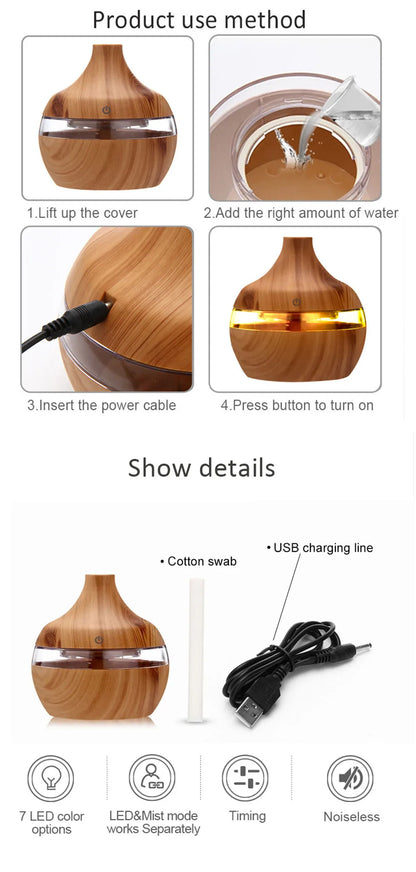 7 Color LED Home Aromatherapy Diffuser Air Appliance Vaporizer Evaporator Environment Aromatizer Aroma Humidifiers Room